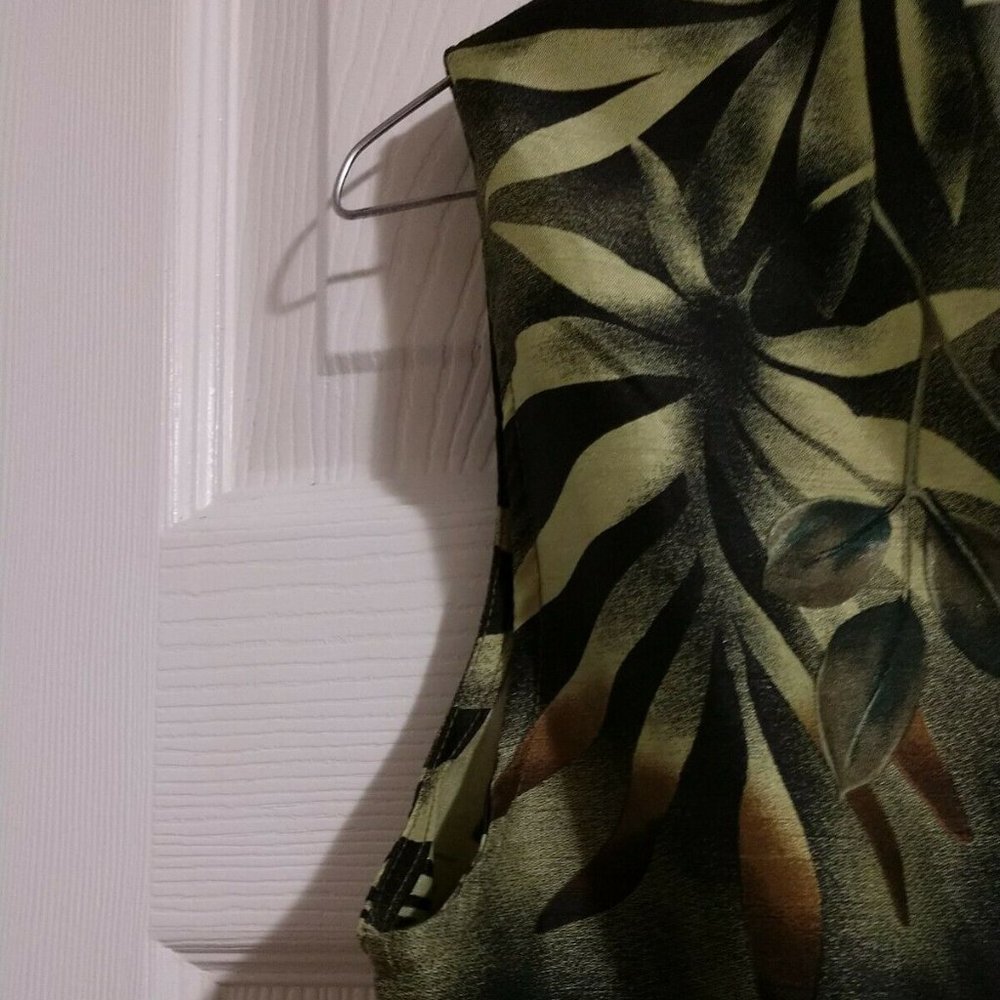 🪴🌿🌱 Scarlett Women's Dress Green on Black with a hint of Brown Size 12 - Picture 9 of 12